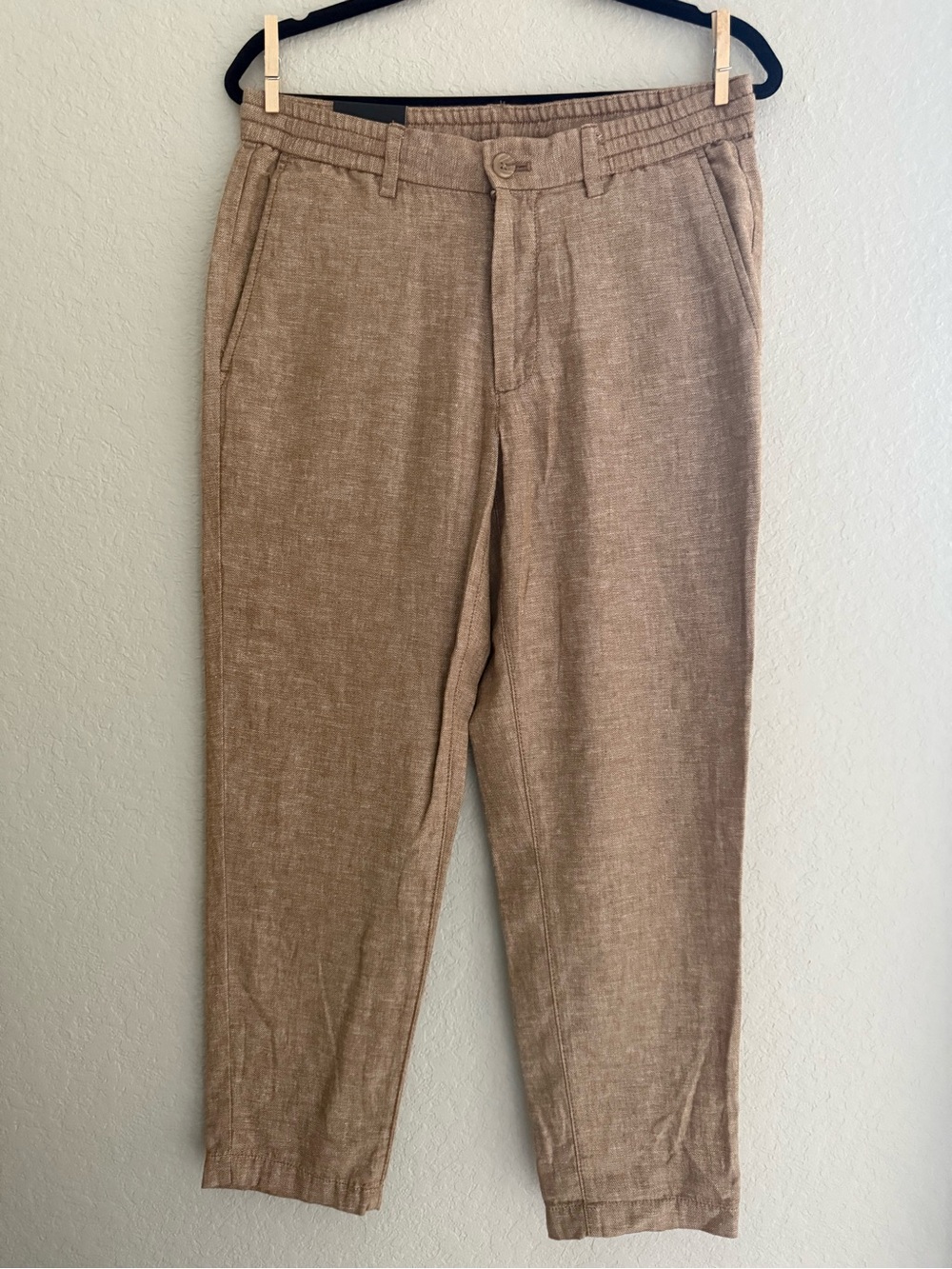 Banana Republic Men's Tan Linen-Blend Chinos